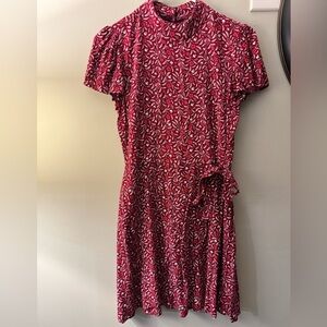 Miami Red and White Floral Midi Dress